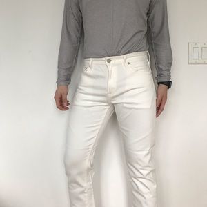 slim straight white jeans